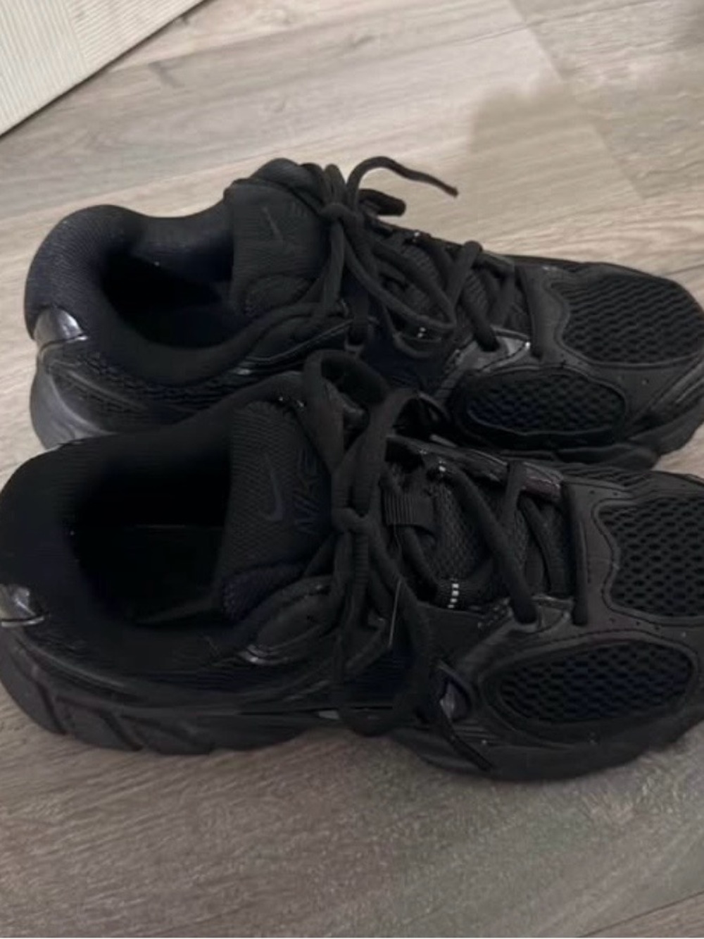 Nike Women's All-Black Mesh Lace-Up Sneakers